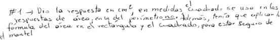 Respuesta al tem 12a (estudiante 1) en la que se identifica un Error conceptual