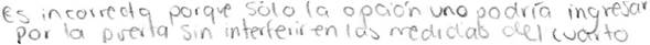 Respuesta al tem 10a en la que se identifica que el o la estudiante no tiene en cuenta el contexto real del problema