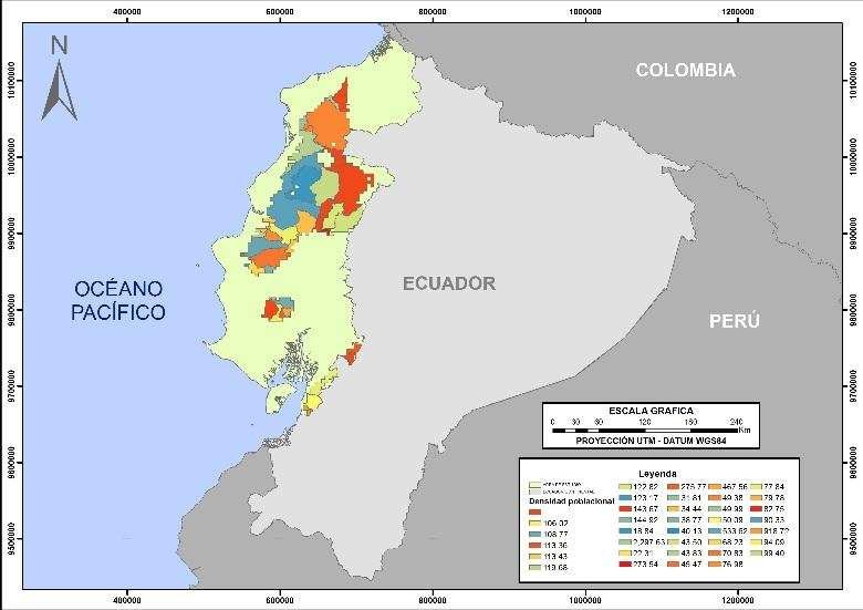 Usos de la tierra en la zona óptima de distribución
potencial.