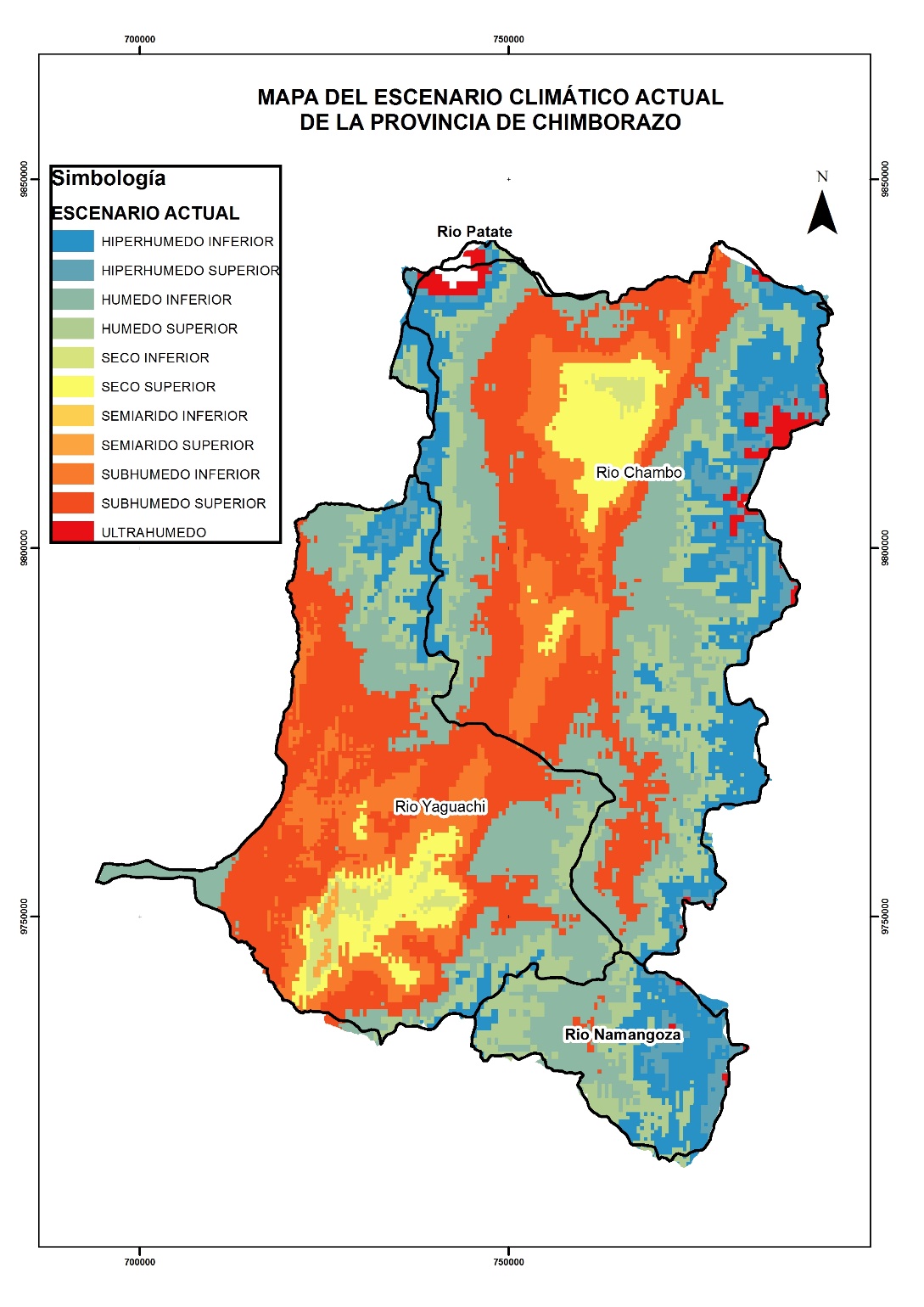 Figura 5. Escenario de condiciones actuales para la
provincia
de Chimborazo