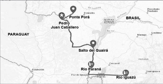 Rutas de tráfico de drogas de Paraguay-Paraná.