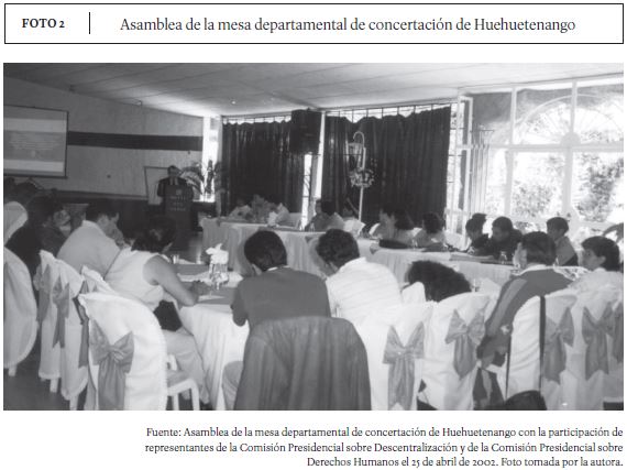 Asamblea de la mesa departamental de concertaci&oacute;n de Huehuetenango