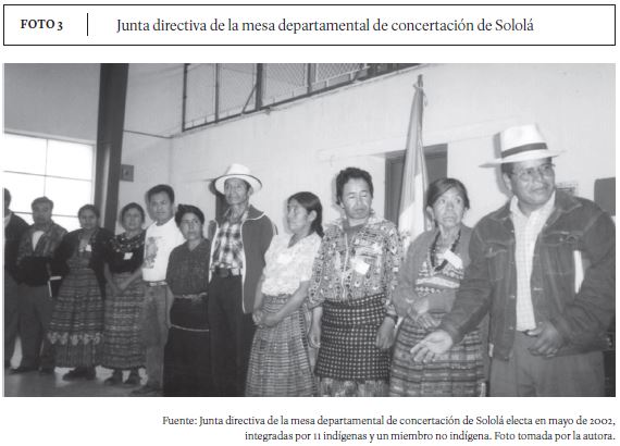 Junta directiva de la mesa departamental de concertaci&oacute;n de Solol&aacute;