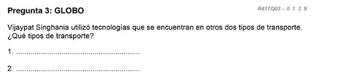 Reactivo Globo, pregunta 3