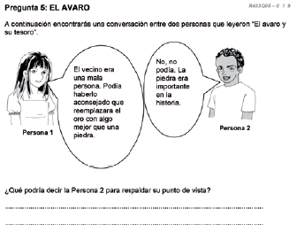 Reactivo El avaro y su tesoro, pregunta 5