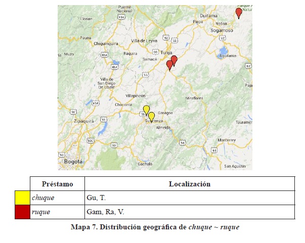 Distribución geográfica de chuque ~ ruque