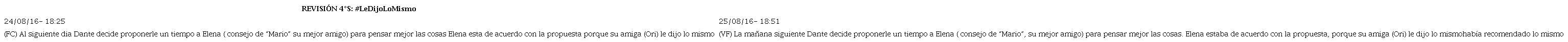 Revisi&oacute;n 4&deg;S: #LeDijoLoMismo