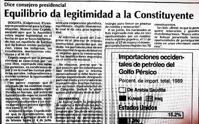 Texto 2: Equilibrio da legitimidad a la constituyente. Dice consejero presidencial