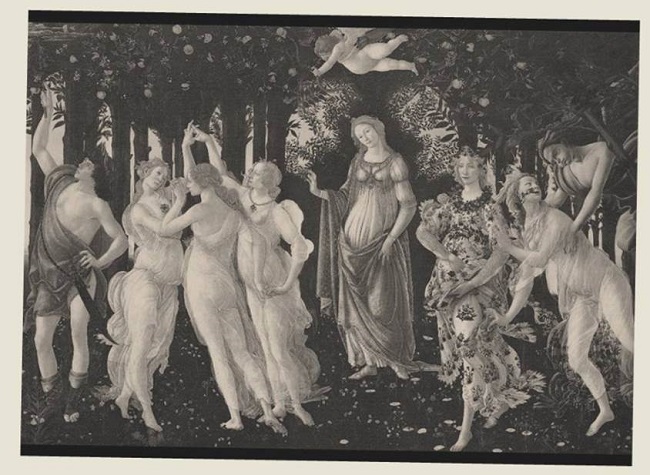 Reprodução do quadro Primavera, de Sandro Botticelli, arquivada por Pedro Nava.