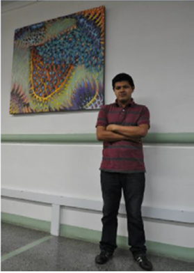 Exposici&oacute;n art&iacute;stica de N&eacute;stor Jacanamijoy realizado en la Facultad de Ingenier&iacute;a, Universidad de Antioquia