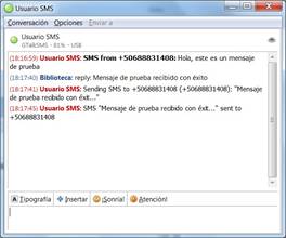 Respuesta a consulta SMS en ventana de Chat 