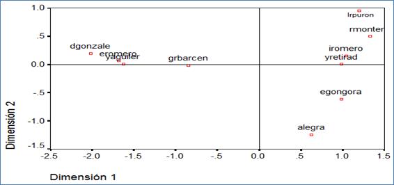 Configuraci�n de est�mulos derivada en dos dimensiones.