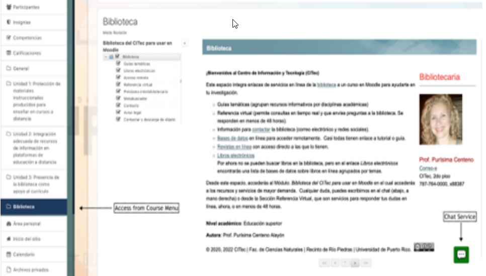 Learning object initial page