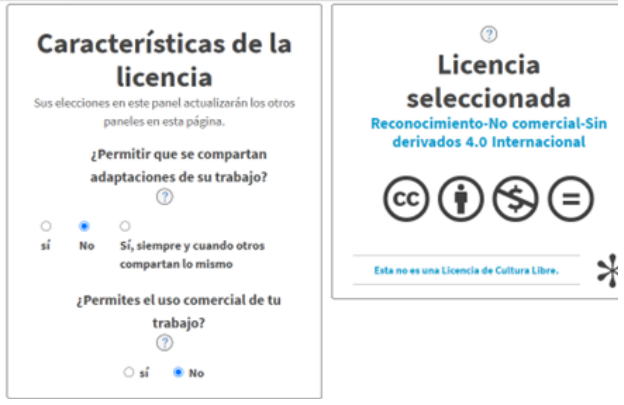 Selecci�n de una licencia Creative Commons CC-BY-NC-SA
