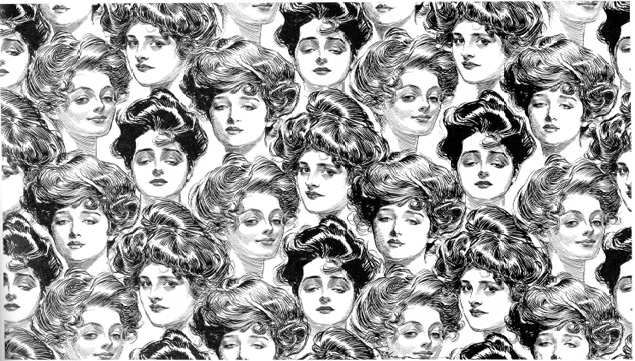 Imagen 1. Distintos rostros de las "Gibson Girls"