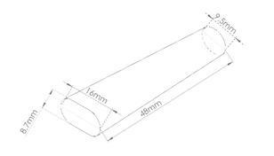 Dimensions of the
ventilation duct of brake disc 2.