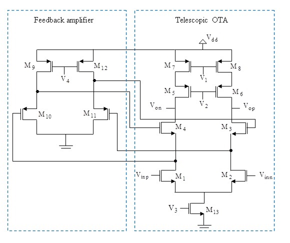 Regulated telescopic OTA circuit