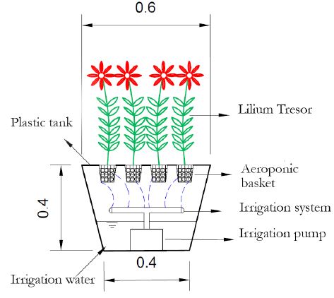 View of the experimental unit used. Measures in meters. Not to scale