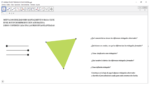 Ambiente de geometr&iacute;a din&aacute;mica aplicado para la prueba diagn&oacute;stica