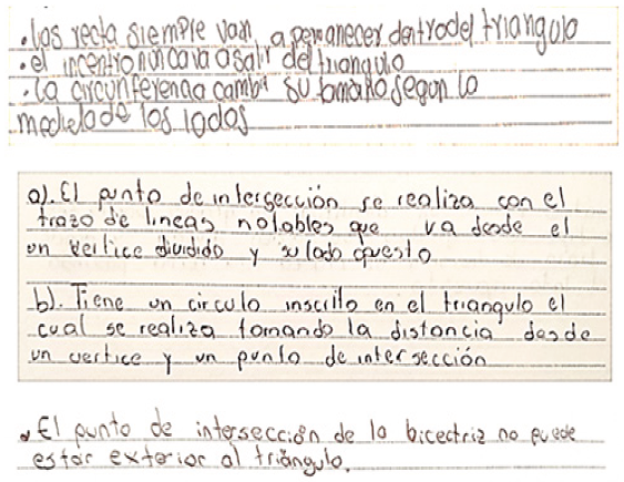 Respuestas de los estudiantes E4, E13 y E17 en la tarea 5 del ambiente virtual 4