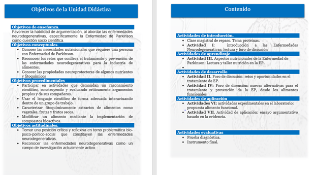 Contenidos de la unidad didáctica