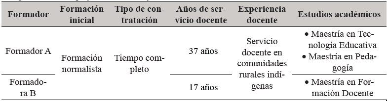 Rasgos identitarios profesionales de los formadores
