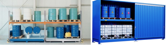 Ejemplo de almacenamiento previo a transporte de residuos industriales. 

 