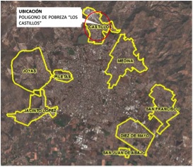  Ubicaci&oacute;n del pol&iacute;gono de pobreza Los Castillos.
