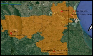 Figura 2. Ubicaci�n de localidades.