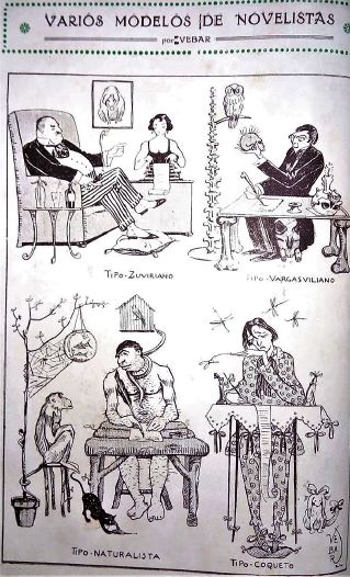 Vebar, &ldquo;Varios modelos de novelistas&rdquo;. Los Pensadores, n&uacute;m. 101, diciembre de 1924, Centro de Documentaci&oacute;n e Investigaci&oacute;n de la Cultura de Izquierdas-Cedinci.