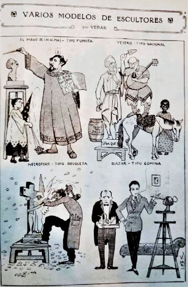 Vebar. &ldquo;Varios modelos de escultores&rdquo;. Los Pensadores, n&uacute;m. 103, 13 de enero de 1925, Centro de Documentaci&oacute;n e Investigaci&oacute;n de la Cultura de Izquierdas-Cedinci.