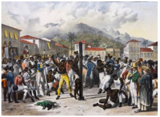 Rugendas, Maurice. "Castigo p�blico". Enciclop�dia Ita� Cultural de Arte e Cultura Brasileira. Ita� Cultural, 2025, https://commons.wikimedia.org/wiki/File:Johann_Moritz_Rugendas_in_Brazil_2.jpg.