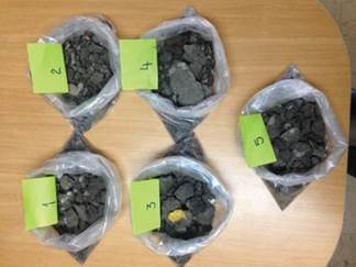 . Muestras de RAP de los diferentes acopios