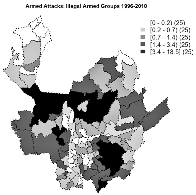 Acciones de grupos armados ilegales en el periodo 1997-2010. 