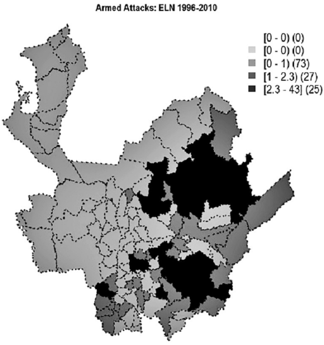 Acciones armadas del grupo ELN, 1996-2010 