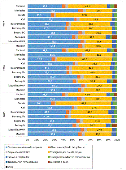 Perfil ocupacional para Medellín y otras ciudades: 2015-2017.