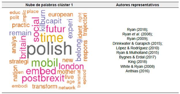 Clúster 1: perspectiva social y cultural de los migrantes