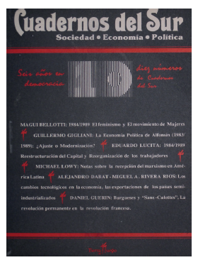 Tapa de Cuadernos del Sur, noviembre de 1989