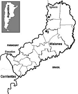 Localización geográfica de las parcelas de
muestreo

1: Lipsia
S.A.  2: Trumpp hnos