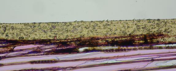 Coating penetration into the lumen.