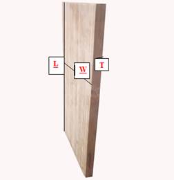 The three planes of the laminated bamboo.