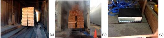 Instalaciones e instrumental para tratamientos industriales con vapor. (a) Horno secado certificado, (b) Cámara de vaporizado, (c) Sistema adquisición datos