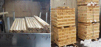 Peeler cores from the poplar wood.