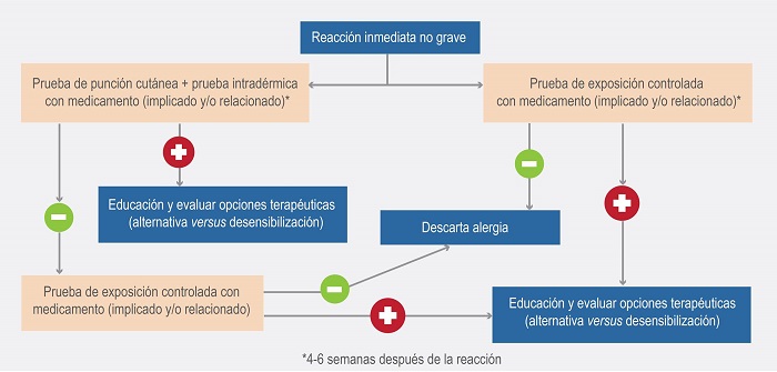 Algoritmo diagnóstico y terapéutico de reacciones adversas inmediatas no graves a betalactámicos.