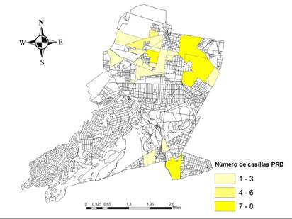 Miguel Hidalgo. Espacios con voto perredista
