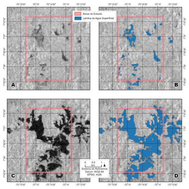 Registros de m�xima y m�nima retrodispersi�n para el sistema de humedales ci�naga Colombia
