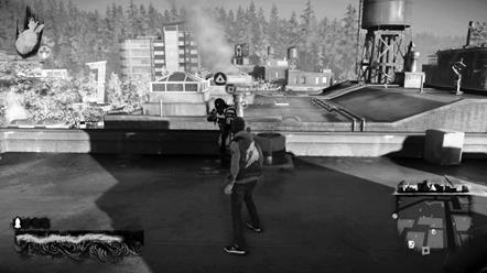 Captura in-game de videojuego Infamous Second Son (2014). Recursos semióticos.