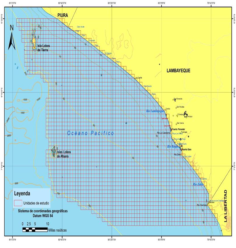 Unidades de estudio de la zona seleccionada