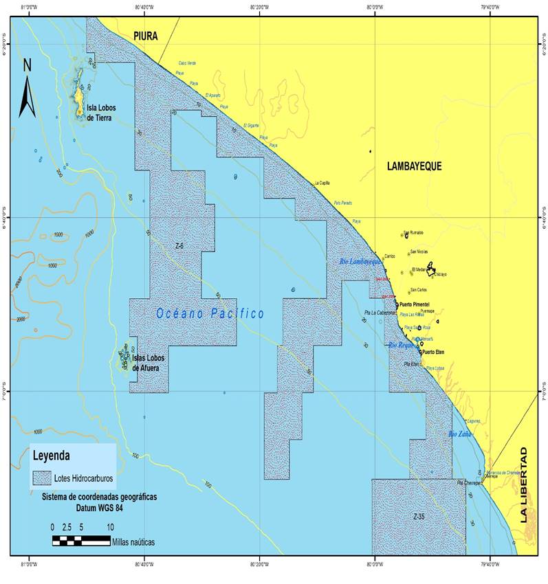 Lotes de hidrocarburos de la zona de estudio seleccionada