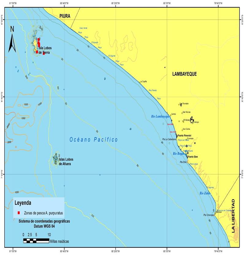 Zonas de pesquería de Argopecten purpuratus